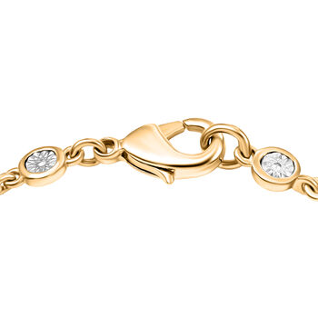 EverTrue wei&szlig;es Diamant 19cm Armband in Goldton