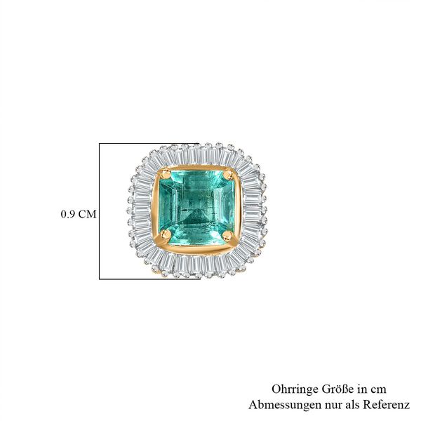 AAA Smaragd und Diamant Ohrringe in 375 Gold - 1,67 ct. image number 6