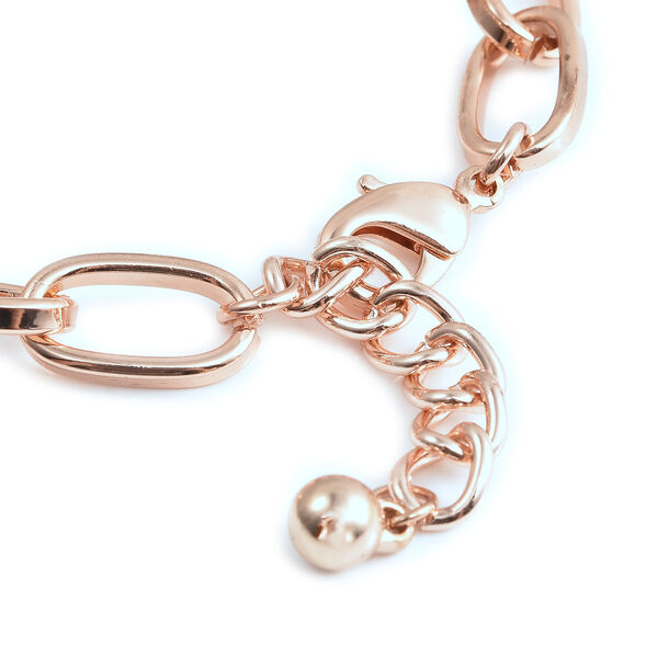 Wei&szlig;es Glasperlen Armband 19 cm ros&eacute;farben image number 6