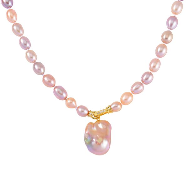 S&uuml;&szlig;wasserperle und mehrfarbige S&uuml;&szlig;wasserperlen-Halskette image number 3