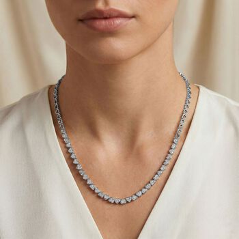 LUXURIANT SGL zertifizierte SI-GH Labor Diamant 45cm Halskette, 925 Silber rhodiniert - 3 ct.
