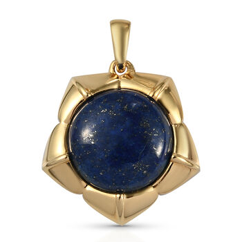 Lapislazuli-Anh&auml;nger, Ionenbeschichtetes Messing, 750 Gelbgold vergoldet ca. 10,16 ct