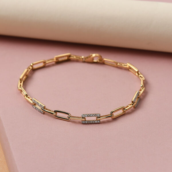 Diamant Glieder Armband in Silber image number 2