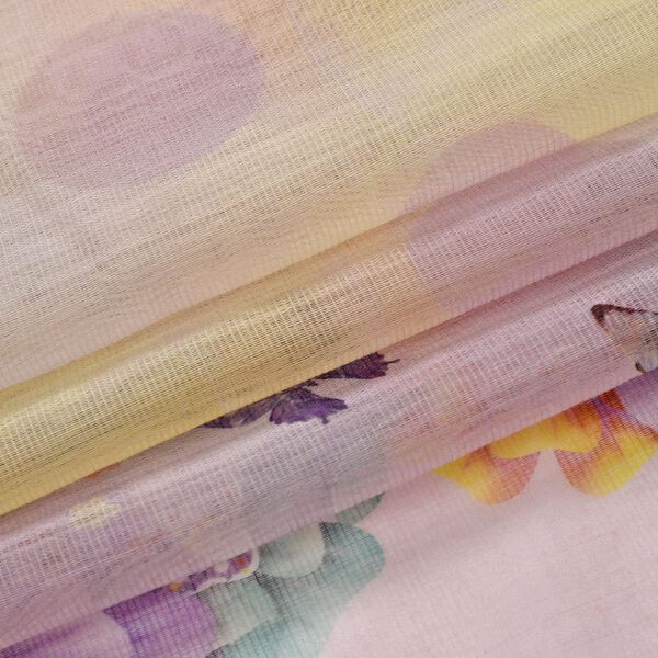 LA MAREY - Luxuri&ouml;ser Floral-Print Schal, Merinowolle und Maulbeerseide, blau/lila image number 3