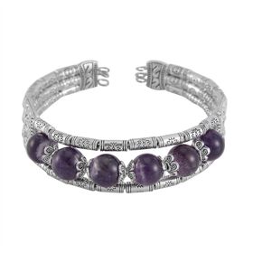 Zweifarbiger Amethyst Armband ca. 18 cm Antik-silber-Plattierung ca. 43,00 ct.
