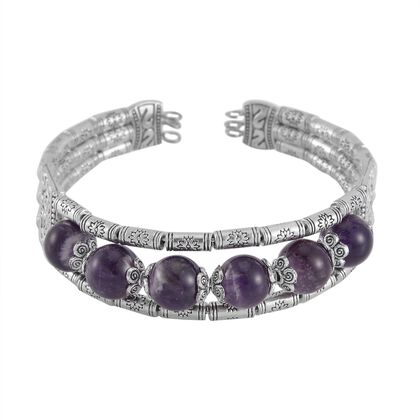 Zweifarbiger Amethyst Armband ca. 18 cm Antik-silber-Plattierung ca. 43,00 ct.