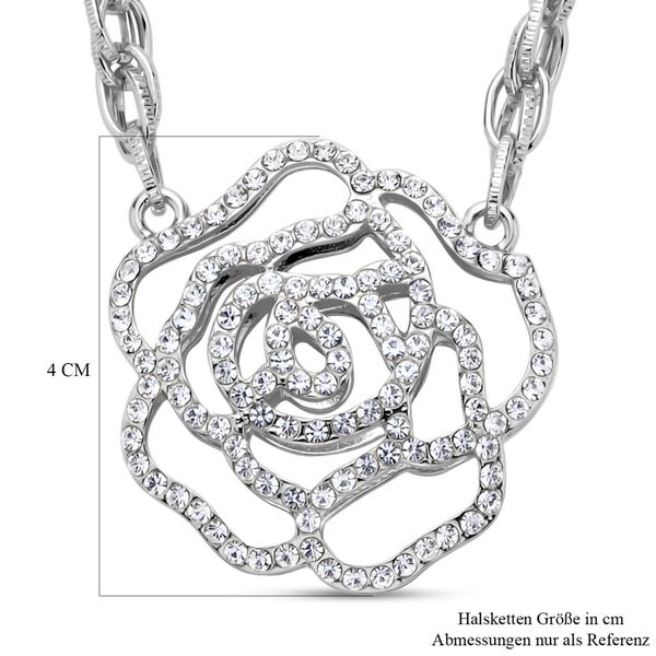 Wei&szlig;e Kristall-Halskette in Silberton, 50 cm - 1 ct. image number 5