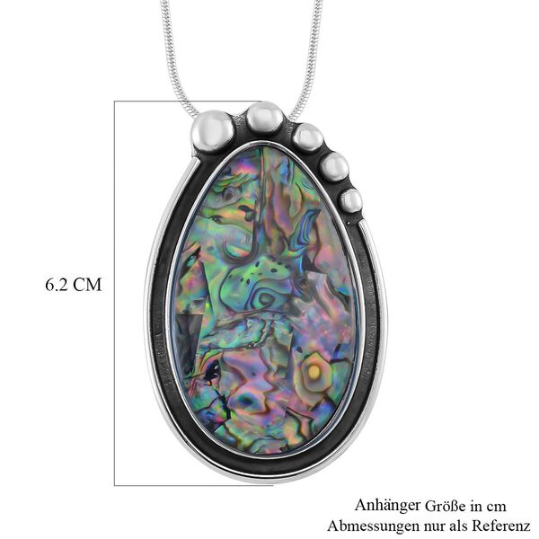 Abalone Muschel Halskette ca. 60 cm + 10 cm Extender, Reiner Edelstahl image number 3