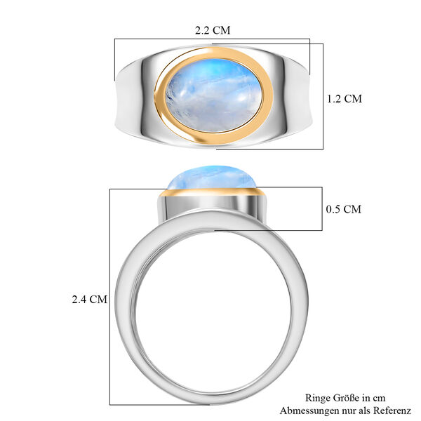 D'Joy AA Regenbogen Mondstein zweifarbiger Ring - 3,27 ct. image number 7