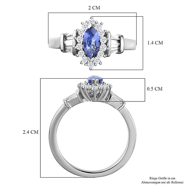 AAA Tansanit und Zirkon Ring - 1,13 ct. image number 7