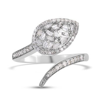 Diamant Ring 925 Silber platiniert (Gr&ouml;&szlig;e 17.00) ca. 0,50 ct