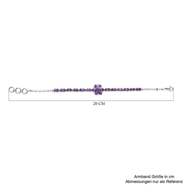 Afrikanischer Amethyst Armband 19 cm Edelstahl ca. 7,04 ct image number 4