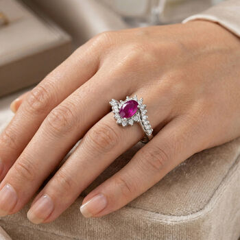 AA Montepuez Rubin und Zirkon Ring - 1,07 ct.