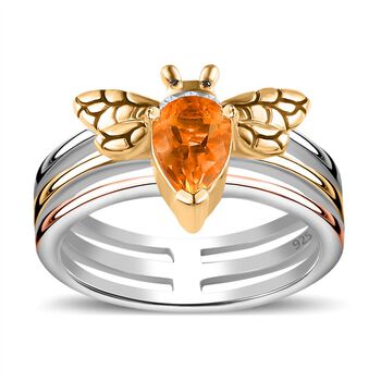 GP Italian Garden Kollektion- AA Citrin, Zirkon und Kanchanaburi blauer Saphir-Ring - 0,69 ct.