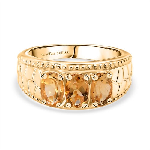 Citrin Ring Edelstahl vergoldet (Größe 20.00) ca. 1,43 ct image number 0