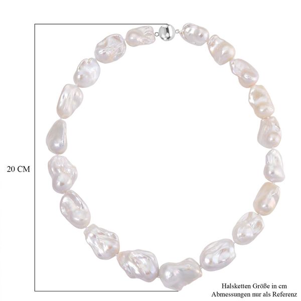 D'Joy Weiße Barockperle 50cm Halskette image number 6