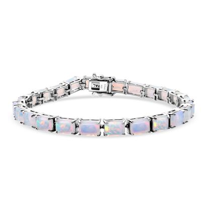 D'Joy AA Nat&uuml;rlicher, &auml;thiopischer Welo Opal Armband ca. 20 cm 925 Silber rhodiniert ca. 15,16 ct.