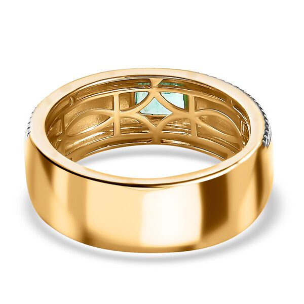AAA Smaragd Ring, 925 Silber Gelbgold Vermeil, (Größe 21.00) ca. 0.45 ct image number 6