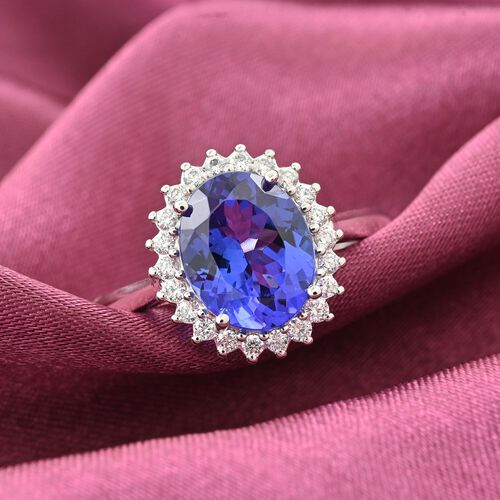 RHAPSODY zertifiziert und geprüft AAAA Tansanit und Diamant Ring in 950 Platin - 3,10 ct. image number 1
