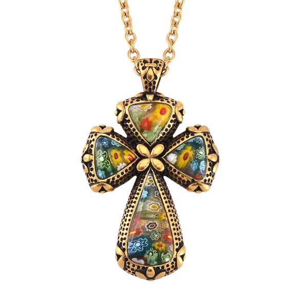 Murano-Stil Glas Schmuckset  Edelstahl, Edelstahl Schwarz oxidiert