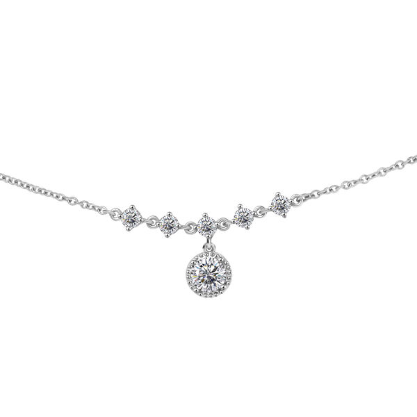 EVER TRUE Moissanit Halskette ca. 50 cm 316L Edelstahl ca. 1,39 ct.