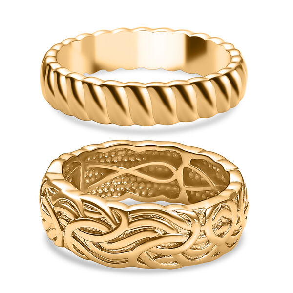 2er-Set Strukturierte Stacking-Bandringe image number 5