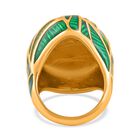 Grünes Katzenauge Ring, Reiner Edelstahl emailliert, (Größe 19.00), ca. 3.00 ct image number 4