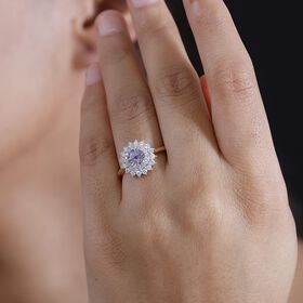 LUXORO zertifiziert und geprüft AAA rosa Saphir und Diamant Ring in 585 Gold - 1,82 ct.