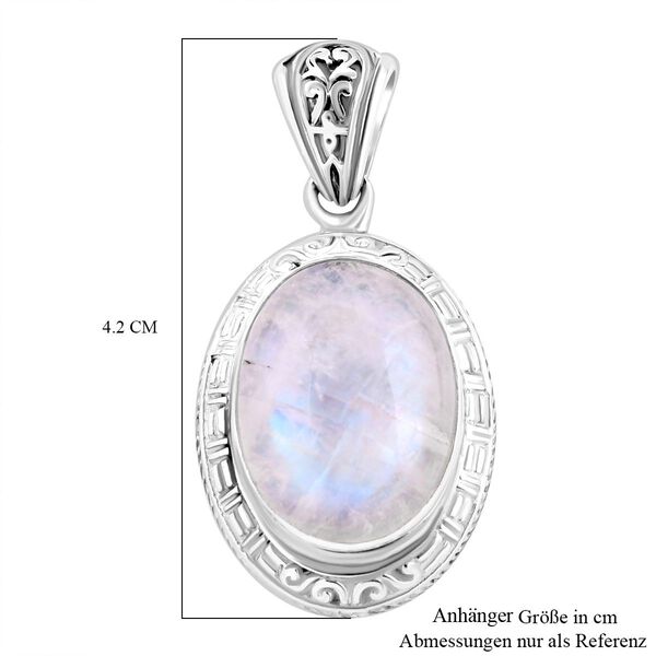 Regenbogen Mondstein Anhänger 925 Silber ca. 16,56 ct. image number 6