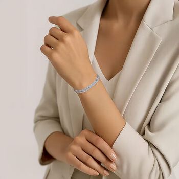 LUXURIANT SI-GH Labor Baguette Diamant 18,5cm Armband - 4 ct.