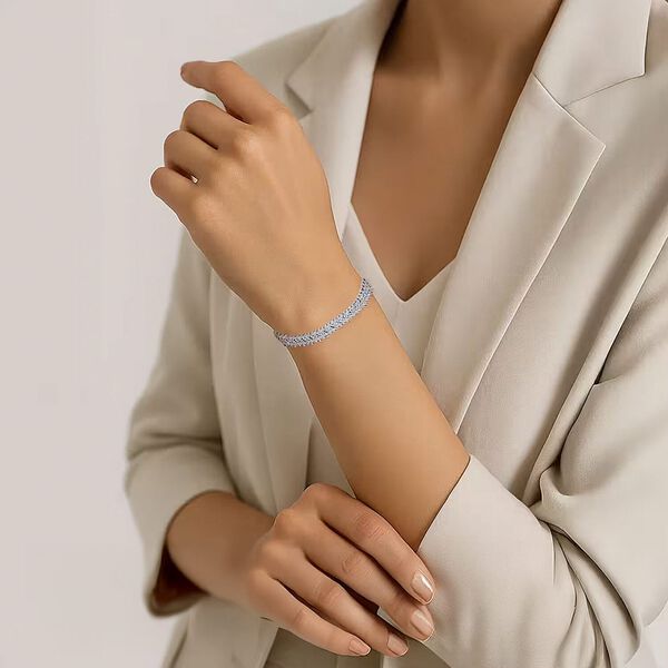 LUXURIANT SI-GH Labor Baguette Diamant 18,5cm Armband - 4 ct. image number 1