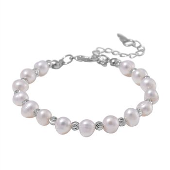 Mehrfarbige S&uuml;&szlig;wasser Perle Armband, flexibel, Messing