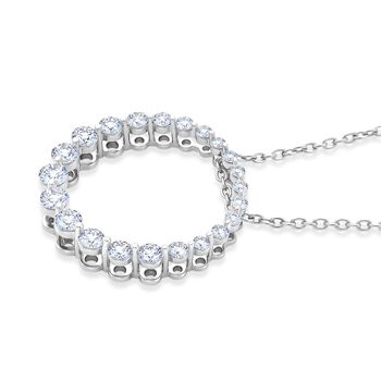 LUXURIANT SGL zertifizierter SI-GH Labor Diamant Anh&auml;nger mit 50cm Kette, 925 Silber rhodiniert - 1 ct.