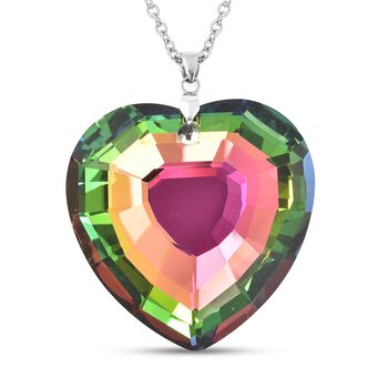 Stimulierter, mehrfarbiger Kristall-Anh&auml;nger mit Kette - 165 ct.