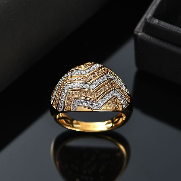 J Francis gefertigt mit SWAROVSKI- Wei&szlig;er und gelber Swarovski Zirkonia Ring image number 2