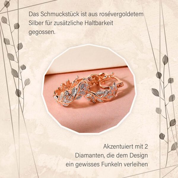 ALLORO Ring, Creolen und Anhänger mit Diamantakzenten, Silber rosévergoldet image number 22