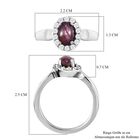 Sternrubin und weißer Zirkon-Ring, 925 Silber platiniert  ca. 1,86 ct image number 5