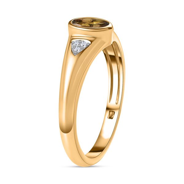 AA nat&uuml;rlicher goldener Tansanit und Zirkon-Ring - 0,49 ct. image number 5