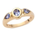 Tansanit Ring 925 Silber vergoldet  ca. 0,79 ct image number 3