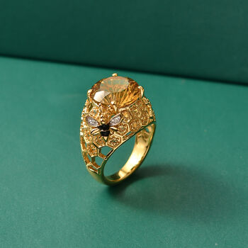 GP Trionfo Kollektion - Citrin Ring 925 Silber 750 Gelbgold Vermeil (Gr&ouml;&szlig;e 21.00) ca. 6.71 ct
