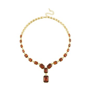 Brauner Kristall Halskette, ca. 50 cm
