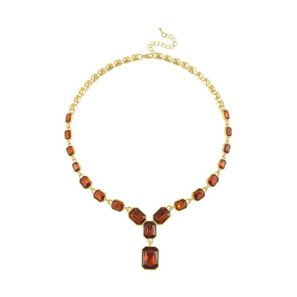 Brauner Kristall Halskette, ca. 50 cm
