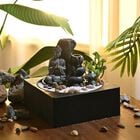 Buddha DIY Wasserbrunnen mit Licht und USB-Anschluss, Grau image number 0