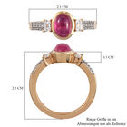 Fissure gefüllt Rubin und Zirkon Ring 925 Silber vergoldet  ca. 1,58 ct image number 6