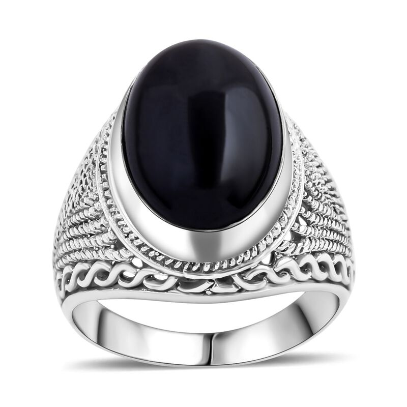 Royal Bali Kollektion- schwarzer Stern Diopsid Ring -16,10 ct. image number 0