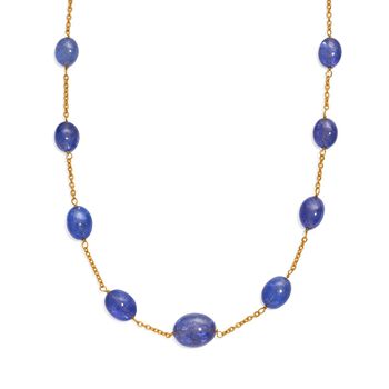 AA Tansanit Halskette, 60cm - 45 ct.