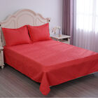 SERENITY NIGHT: 3er-Set Anti-Allergie Pinsonic Quilt mit 2 Kissenbez&uuml;ge, 240x260 / 50x75 cm, Rot