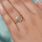 Meteorit Ring 925 Silber vergoldet  ca. 3,14 ct image number 2