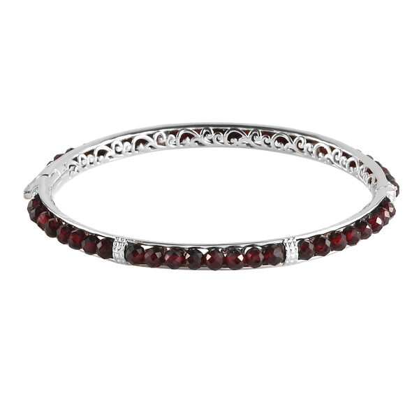 Roter Granat-Armreif, 20 cm, Messing platiniert ca. 33,60 ct image number 5