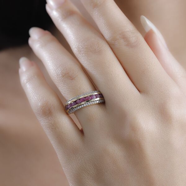 Afrikanischer Rubin und Zirkon Ring - 1,20 ct. image number 3